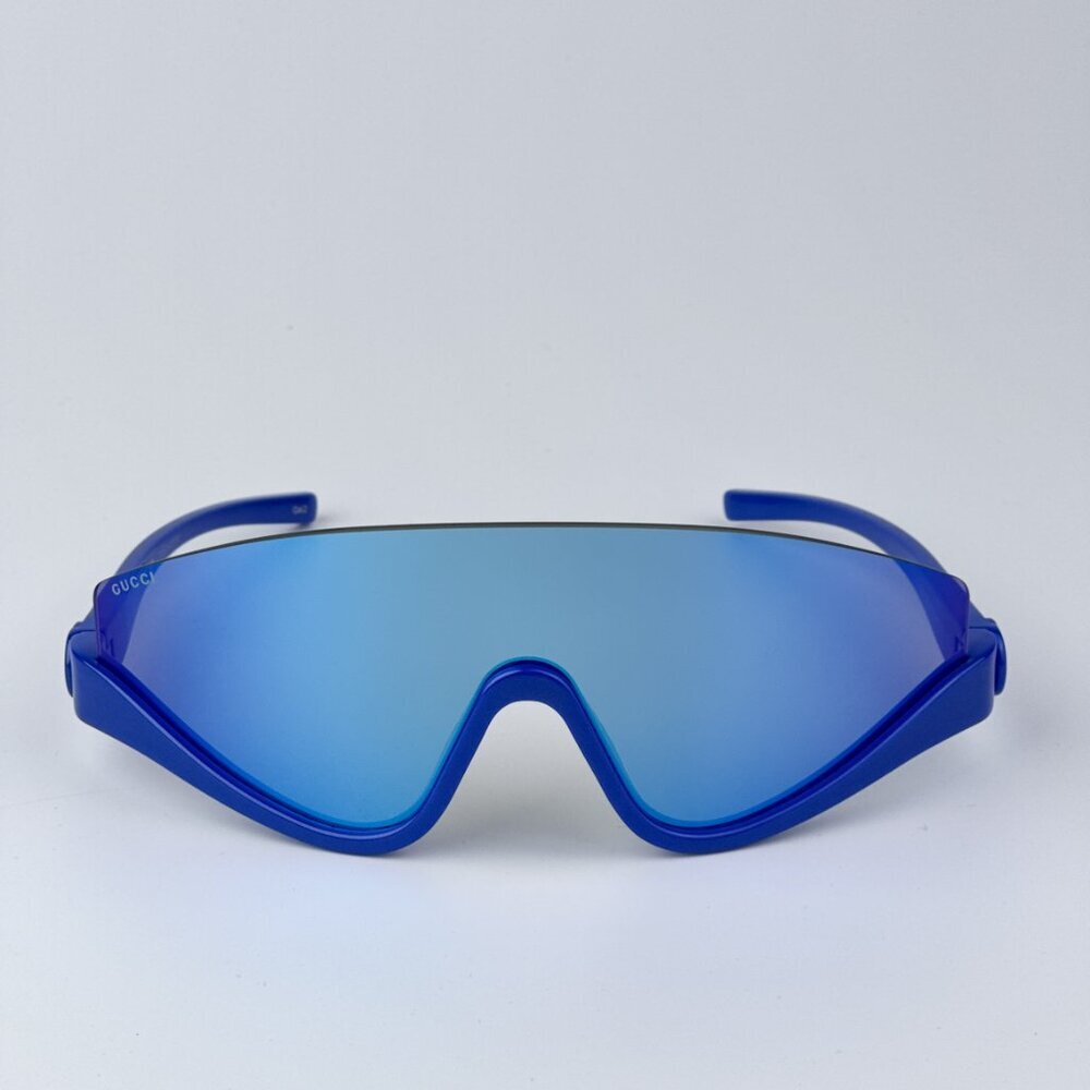Gucci GG1650S 010 BRAND NEW Sunglasses Blue Blue Mirror Unisex Shield Mask